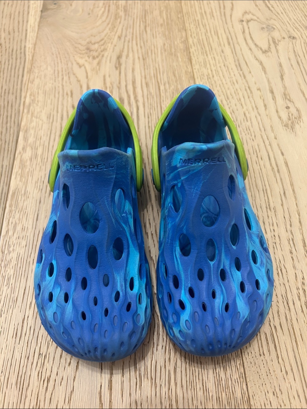 MERREL Kids Blue and Green Slip-On Water Clogs